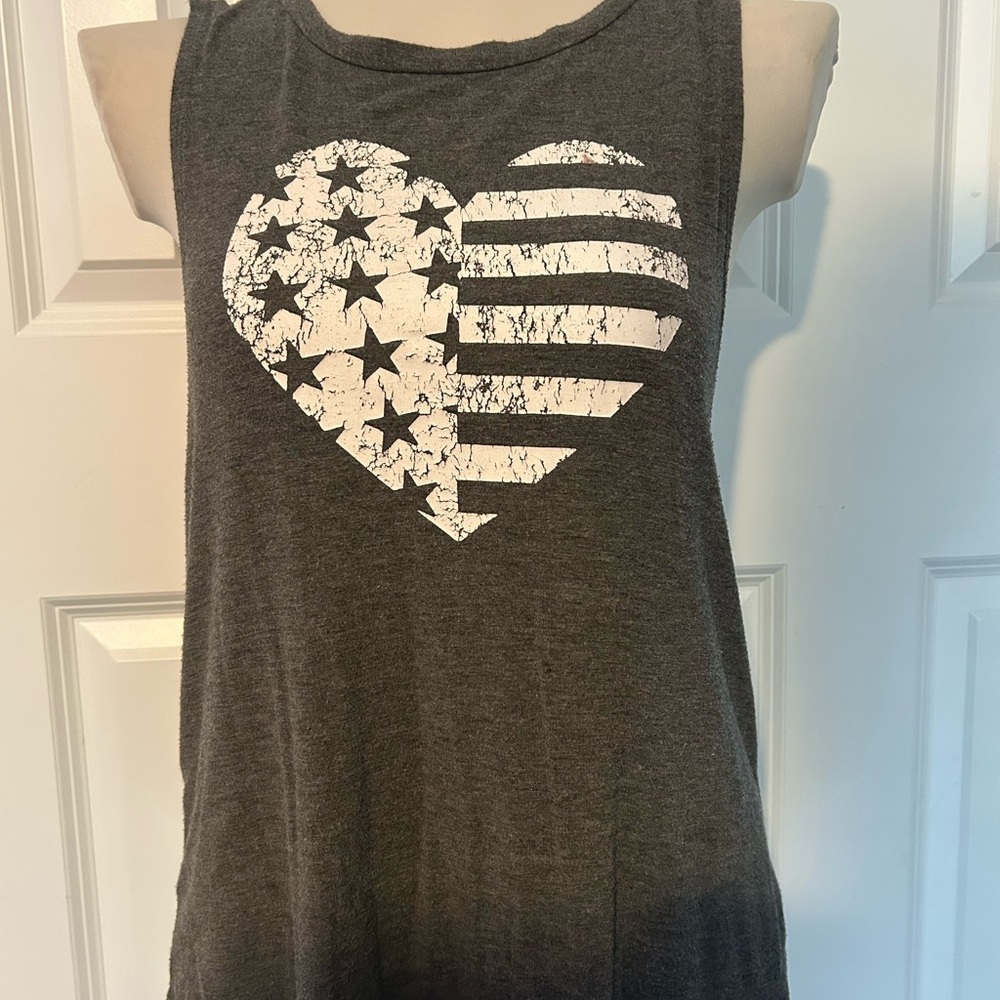 Grayson Threads Gray Tank Top with Heart Graphic
